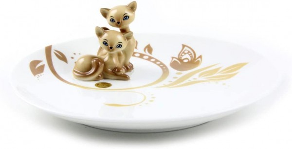 Goebel Siam Kitty Teller, Hartporzellan, bunt, 20 x 20 x 7 cm