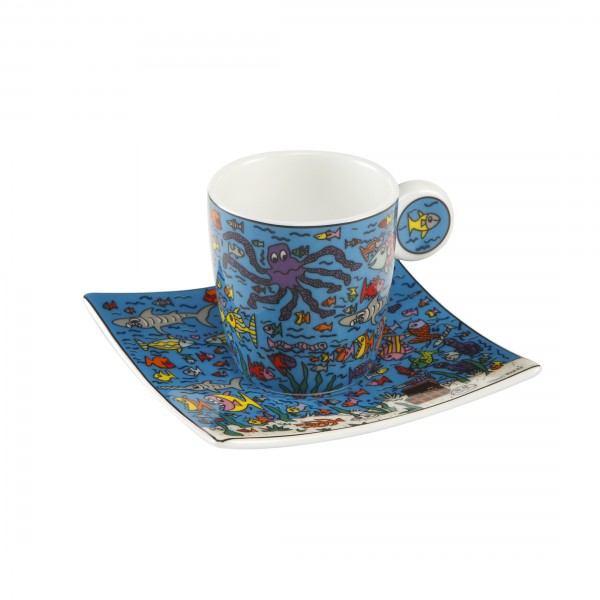 Goebel Under the Deep Blue Sea - Espressotasse Pop Art James Rizzi Bunt Fine Bone China 26102401