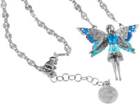 Halskette mit Feen Anhänger 3.5cm Blue in 925 Sterling Silber Rhodiniert mit Zirkonia ZCL1129-MB Halskette mit Feen Anhänger 3.5cm Blue in 925 Sterling Silber Rhodiniert mit Zirkonia ZCL1129-MB