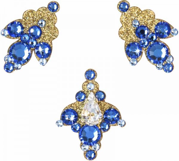 Venice 5 Gold-Blau 1016039DE Körperschmuck Swarovski Crystal Blau