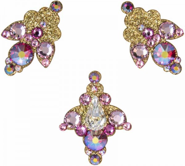 Venice 3 Gold-Rosa 1016037DE Körperschmuck Swarovski Crystal Pink