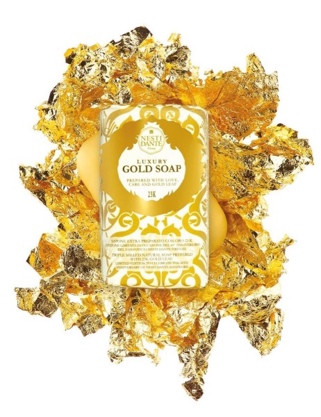 Nesti Dante Luxury Gold Naturseife mit Blattgold 60th Anniversary Gold Leaf 23K, 250 g