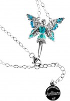 Halskette mit Feen Anhänger 3.0cm Blue in 925 Sterling Silber Rhodiniert ZCL1128-MB Halskette mit Feen Anhänger 3.0cm Blue in 925 Sterling Silber Rhodiniert ZCL1128-MB