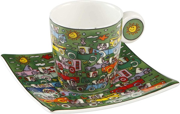 Goebel Crosstown Traffic - Espressotasse Pop Art James Rizzi Bunt Fine Bone China 26102391