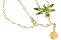 Halskette mit Feen Anhänger 2.5cm Green in 925 Sterling Silber Vergoldet ZCL1122-MG Halskette mit Feen Anhänger 2.5cm Green in 925 Sterling Silber Vergoldet ZCL1122-MG